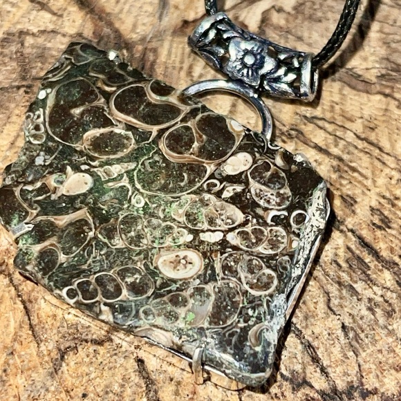 Large Elemia Turritella Agate Pendant 2” - Picture 9 of 12